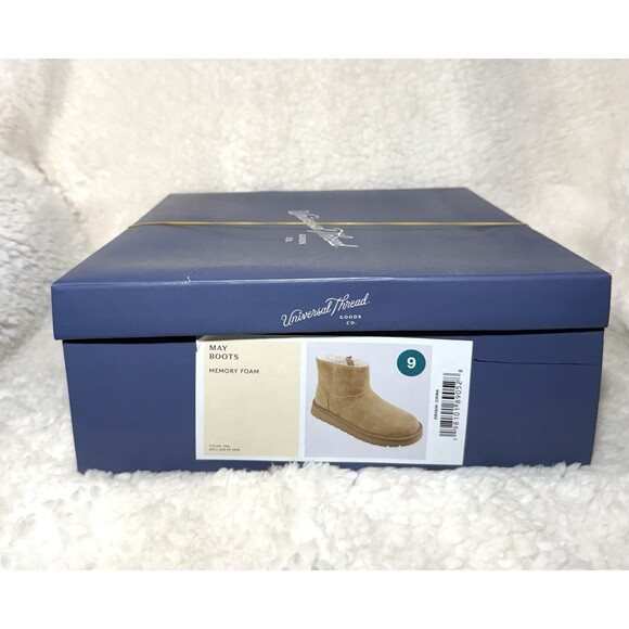 Women's May Boots Suede Booties with Memory Foam Insole - Universal Thread Tan 9 - Picture 5 of 7